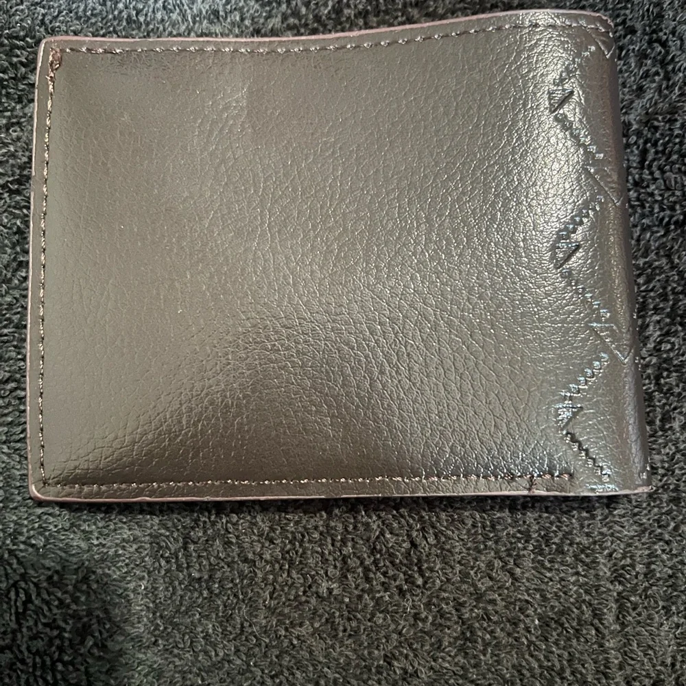 Brown Leather Double Billfold Wallet
